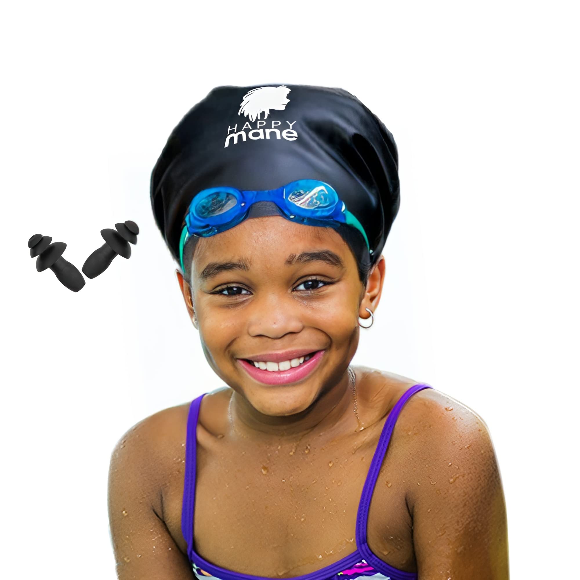 Gorro de natación de silicona para trenzas y rastas